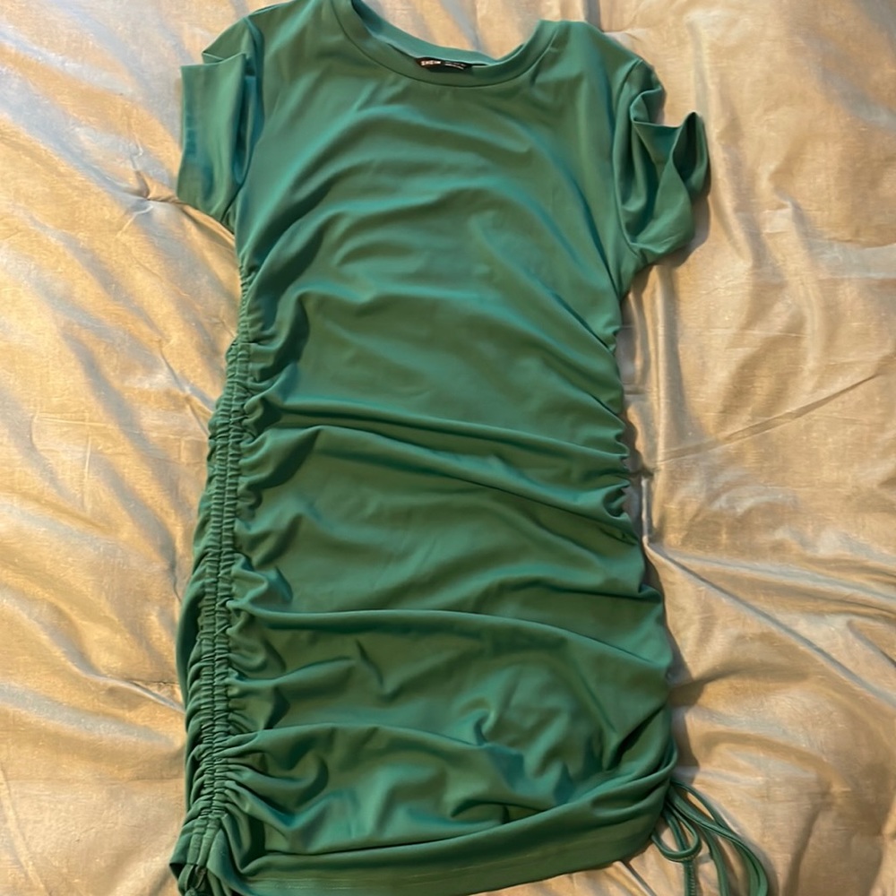 Teal fitted summer dress